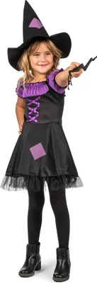 Produktbild von Lila Hexen-Kostüm für Mädchen S 4-6 Jahre (110-120 cm)