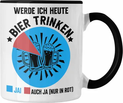 Produktbild von Trendation - Bier Trinker Tasse Geschenk Kaffeetasse mit Spruch für Bier-Liebhaber (Schwarz)