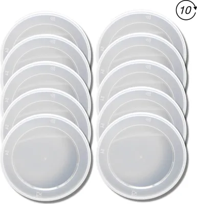 Produktbild von NURFUERDICH 10er Pack wiederverwendbar 100mm  Frischhaltedeckel Durchmesser für kleine Konservendosen aller Art!!!