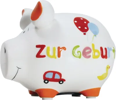 Produktbild von Spardose Schwein 'Zur Geburt' - Keramik, klein