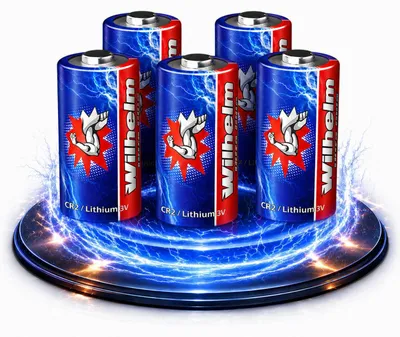 Produktbild von 5 x Wilhelm CR2 Batterien 3V Lithiumbatterie CR2A DLCR2 CR17355 Lithium Batterie Fotobatterie Photo