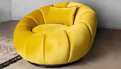 Produktbild von Gelber Polster Club Sessel Einsitzer Designer Moderne Einrichtungsmöbel