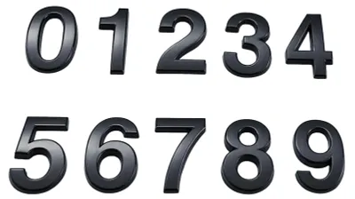 Imagen del producto de Números tridimensionales para fachadas, color , 10 unidades, autoadhesivos para uso en exteriores