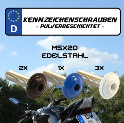 Image de Kit de vis de plaque d'immatriculation M5 x 20 Kit 6 pièces