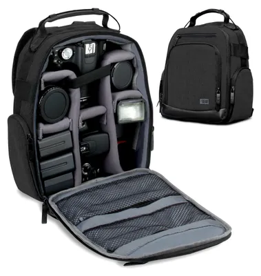 Produktbild von Fotorucksack für DSLR-Kameras mit wetterbeständigem Boden und komfortablem Rückenpolster