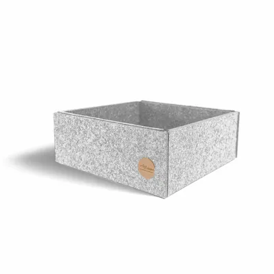 Produktbild von Aufbewahrungsbox CLEAN Filz 19,5 x 20 x 8 cm ohne Deckel in hellgrau meliert