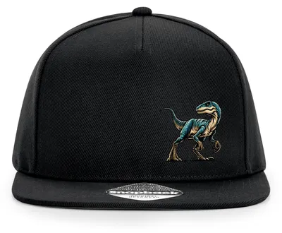 Produktbild von Huuraa Cappy Mütze Velociraptor Dinosaurier Black Polyester Snapback Kappe Geschenkidee