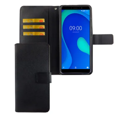 Zdjęcie produktu dla Etui Wiko Y80 Etui na telefon komórkowy Pokrowiec ochronny Etui z klapką i miejscem na kartę Czarny