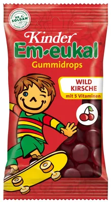 Immagine prodotto di Em eukal gocce di gomma fruttata alla ciliegia selvatica per bambini con 5 vitamine 75g