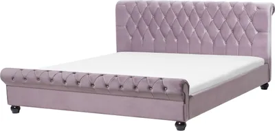 Obrázok produktu pre BELIANI Posteľ ružová zamatová čalúnená 180 x 200 cm čierne drevené nohy glamour štýl spálňa