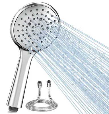 Produktbild von Duschkopf mit Schlauch 1,5 m, 5 Strahlmodi, Chrom