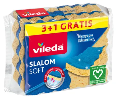 Produktbild von Vileda Scheuerschwamm Slalom Soft 3+1