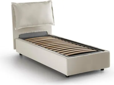 Produktbild von Einzelbett Dgjyl, Containerbett mit Stoffbespannung, 100%  Italy, Seitliche–ffnung, passend für Matratze 80x190 cm, Beige