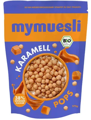 Produktbild von mymuesli Pops Karamell  275g, KI-generiertes Bild