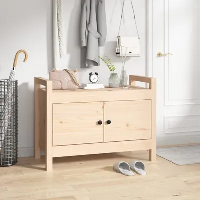 Obrázok produktu pre vidaXL Lavica do predsiene 80x40x60 cm z masívneho borovicového dreva - lavica do predsiene - lavice do predsiene - lavica do predsiene - lavica box