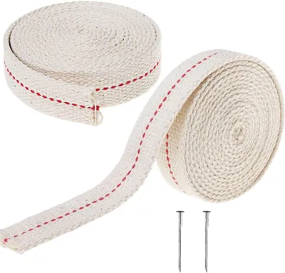 Image de Mèche pour lampe à huile, 2 pièces, 2 cm x 200 cm, en coton, pour camping et jardin