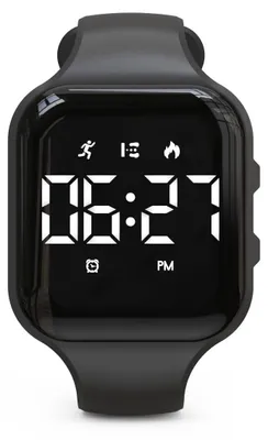 Obrázek produktu pro Dětské LED hodinky s GPS trackerem, krokoměr, digitální hodinky, náramkové hodinky, měření vzdálenosti, výpočet kalorií, budík. Skvělý dárek pro děti, teenagery, dívky i chlapce. Černá barva