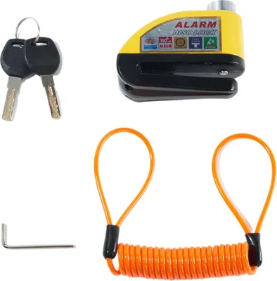 Produktbild von Motorradschloss mit Alarm, Bremsscheibenschloss, Bremshebelschloss + Kabel