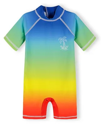Produktbild von Minoti Jungen UV Badeanzug Rashguard Königsblau Ombré mit Reißverschluss - Kinder Schwimmanzug kurzarm