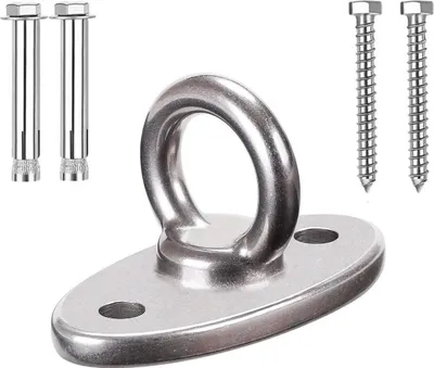Produktbild von iguTrail Deckenhaken Schwerlast M8 500kg Edelstahl 304 Augplatte mit Oese Schaukelhaken Fuer Holzbalken Deckenhaken Fuer Haengesessel Sandsack Yoga