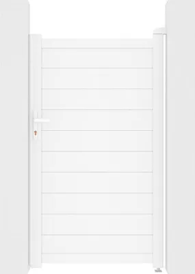 Produktbild von Aluminium-Schleusentor volle Länge 103 x Höhe 180 cm weiß - NAZARIO