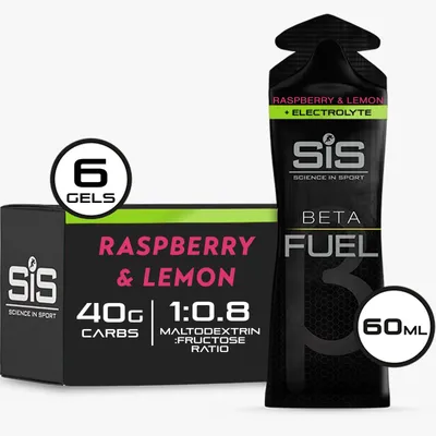 Produktbild von Science in Sport Beta Fuel + Electrolyte Gel Himbeere & Zitrone 6 x 60 ml