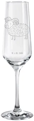 Produktbild von Mr. & Mrs. Panda Glas Sternzeichen Widder - Transparent - Geschenk, Schafbock, graviertes sektglas, Bock, Trinkglas, Geburtstag April, Champagnerglas, März, mit Gravur