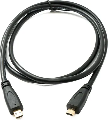 Produktbild von HDMI 1.4 Kabel 100 cm Micro Stecker zu Stecker 4K UHD 30 Hz 2K 60 Hz | System-S