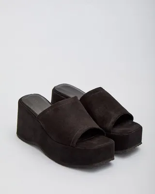 Produktbild von Slip-on Wedge sandalen suedine Plateau