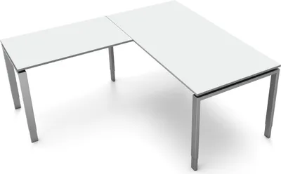 Produktbild von Schreibtisch Form5 160 160x80x68-82cm / Anbau 100x60cm lichtgrau