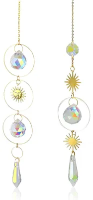 Sonnenfänger 2er-Set 40 cm prismatisches Glaskristall