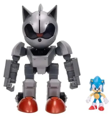Produktbild von Sonic the Hedgehog Giant Mecha Sonic vs Sonic Playset, Aktion/Abenteuer, Sonic The Hedgehog, 3 Jahr(e), LR44, Mehrfarbig, Kunststoff