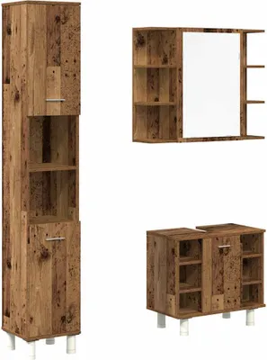 Immagine prodotto di vidaXL Set di mobili da bagno a 3 pezzi in materiale di recupero a base di legno