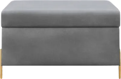 Produktbild von Borgo Polsterbank Mit Stauraum / Sitztruhe Mit Goldenen Beinen / Fussbank / 80 Cm / Hellgrau
