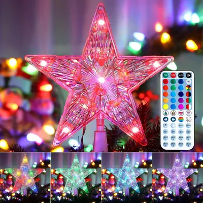 Produktbild von RGB Weihnachtsbaumstern 11 LED Lichterketten batteriebetrieben, Weihnachtsdekoration | Dekoration