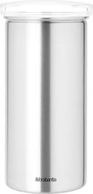 Produktbild von Brabantia, Kaffeebehälter, Edelstahl, fingerabdrucksicher, mattgebürstet, für Kaffeepads und Teebeutel, 18 Kaffeepads, 17 cm Höhe, 8,5 cm Durchmesser