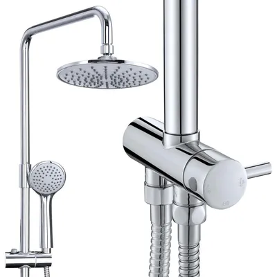 Produktbild von Duschsystem ohne Armatur, Regendusche Edelstahl Chrom 200mm Rund