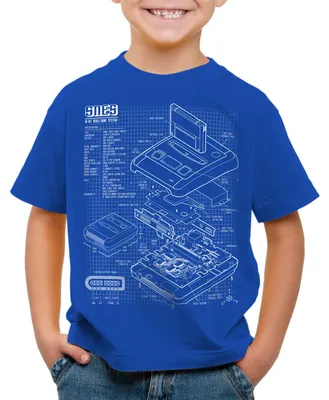 Produktbild von style3 SNES Blaupause Kinder T-Shirt 16-Bit Videospiel