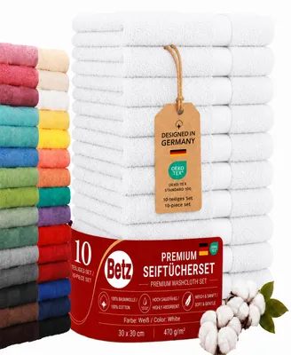 Produktbild von Betz Premium Seiftücher Set 10-teilig – 10× Seiftuch 30×30 cm, 100% Baumwolle 470 g/m², weich & saugstark, ® Farbe weiß, KI-generiertes Bild