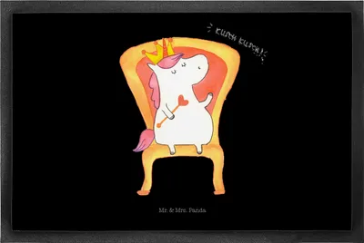Produktbild von Mr. & Mrs. Panda fußmatte Einhorn Prinzessin 50 x 75 cm - Schwarz - Geschenk, Geburtstagsgeschenk, Monat, Fußabstreifer, Geburtstag, Schmutzfangmatte, Schmutzmatte