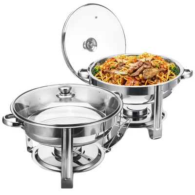 Image de Chafing dish, acier inoxydable, capacité de 4 litres, lot de 2