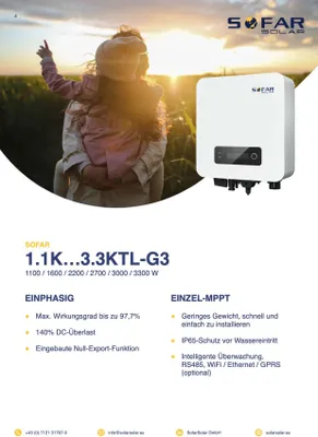 Obrázek produktu pro Střídač SofarSolar 1100TL-G3