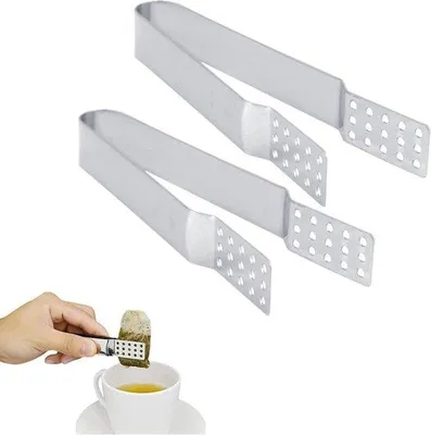 Immagine prodotto di 2 mini pinze da cucina in acciaio inossidabile da 13,5 cm