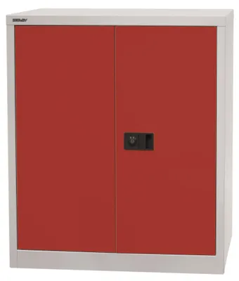 Produktbild von Bisley Universal Flügeltürenschrank - Farbe: Lichtgrau/Kardinalrot