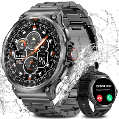 Produktbild von 1000mAh Smartwatch Herren Militärqualität mit Herzfrequenz/SpO2/Schlaf Smartwatch
