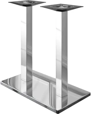 Produktbild von MADRID | Bistro Doppel Stehtischgestell | Edelstahl | Höhe: 105 cm | Säule: 6 x 6 cm | Fuß: 40 x 70 cm | Gastro Stehtischgestell, Stehtischgestell Edelstahl
