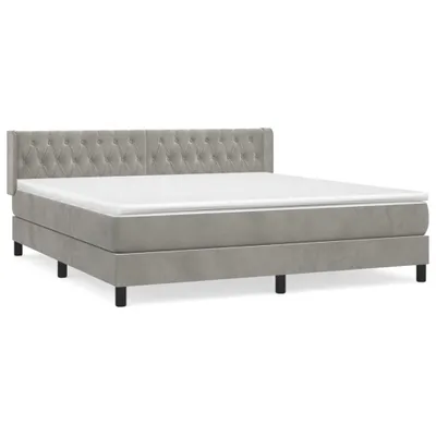 Produktbild von vidaXL Boxspringbett mit Matratze Hellgrau 180x200 cm Samt