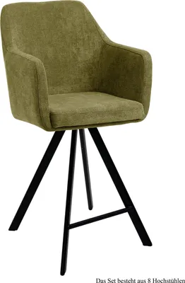 Produktbild von Thekenstuhl (8er-Set) Delilah 57x104x60 Schwarz/Olivgrün