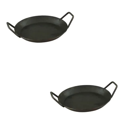 Produktbild von 2 Stück im Set Servierpfanne aus Schmiedeeisen mit zwei Seitengriffen, ø 24cm