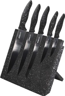 Produktbild von STONELINE® Edelstahl Messer Set 5-teilig mit Messerblock | Schwarz